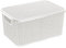 BranQ Rattan Basket With Cover Gray Bin White Basket Brown Box 10L or 19L (White, 10L)