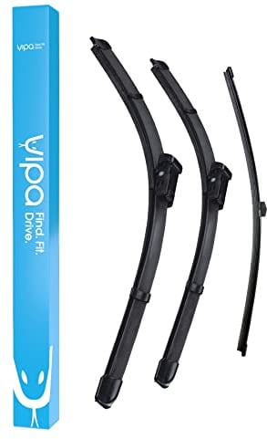 Vipa Car Parts Premium Wiper Blade Set | fits: AUDI A1 5 Door Sportback 8K Hatchback (May 2010 to Sep 2018) | All-Weather Performance | Durable, Streak-Free Windshield Wipers | Easy Installation