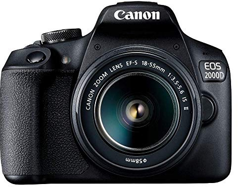 Canon EOS 2000D Spiegelreflexkamera - mit Objektiv EF-S 18-55 F3.5-5.6 III (24,1 MP, DIGIC 4+, 7,5 cm (3.0 Zoll) LCD, Display, Full-HD, WiFi, APS-C CMOS-Sensor), schwarz (Generalüberholt)