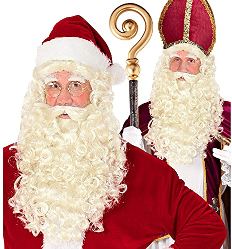 W WIDMANN MILANO Party Fashion 51641 - Perücke Weihnachtsmann/St. Nikolaus mit Bart, Schnurrbart und Augenbrauen, Santa Claus, Weihnachten, Motto-Party, Karneval
