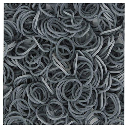 Lily Collection 200 Loom Bands Bänder Gummibänder 5500 Starter Set Anhänger Charms Perlen DIY (200 x Grau)