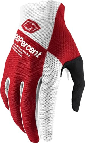 100% Unisex Handschuhe Celium, Cherry Silver - Rot Weiß, S, HU-GLO-0050