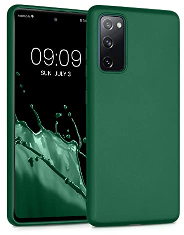 kwmobile Case kompatibel mit Samsung Galaxy S20 FE Hülle - Schutzhülle aus Silikon metallisch schimmernd - Handyhülle Metallic Dunkelgrün