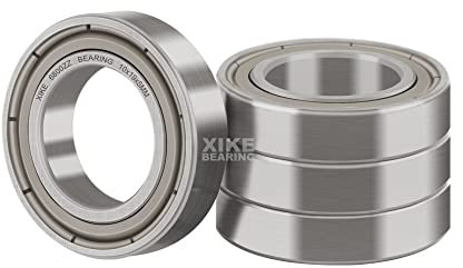 XiKe 4 Stück 6800ZZ Kugellager 10x19x5mm Chromstahl und Vorgeschmiert, 6800-2Z Rillenkugellager mit Metall Doppeldichtung.