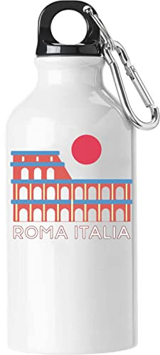 Roma Italia Rome Italy Minimalist Colosseum Borraccia per borraccia turistica Bianca 500ml