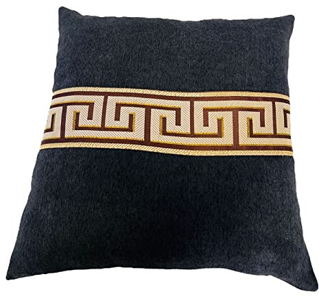 Bavary 2er Set Luxus Kissenbezüge Sofakissen Kopfkissen mit Reisverschluss Medusa Stil 45x45.cm