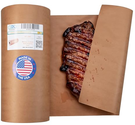 Peach Butcher Paper 18 x 12000 (1000 feet) - USA-Made Natural Butcher Paper Roll for Meat and Fish - Uncoated, Unwaxed & Food-Grade Material for Smoking, Grilling & Barbecue by IDL Packaging
