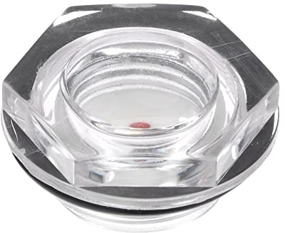 sourcing map Air Compresseur Huile Niveau Jauge Vision Verre G3/4 Mâle Fileté Organique Verre Liquide Indicateur Vision Fenêtre