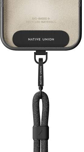 Native Union Sling – Cinturino per telefono regolabile e rimovibile – Compatibile con iPhone 16, 15, 14, 13 e la maggior parte degli smartphone – Realizzato con materiali 100% riciclati (Nero)