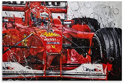 Poster Und Gedruckte Michael Schumacher Poster Legend of F1 Race für Schlafzimmerdekoration Leinwand Malerei Wandkunst Bilder 23.6x35.4(60x90cm) Kein Rahmen