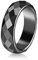 MOLUO Natürlicher Hämatit-Ring-schwarzer Paar-Stein-Ring-Relief-Schmuck