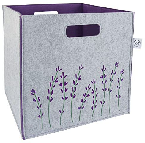 KHI GERMANY EST. 1998 Aufbewahrungsbox aus Filz, kompatibel mit Kallax Regalen Cube Storage Box (Lavendel)