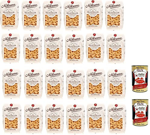 24x La Molisana Gnocchetti Sardi N.27 Pasta Lenta Lavorazione Teigwaren aus Hartweizengrieß Bronze-Zeichnung 500g + 2x Italian Gourmet Polpa