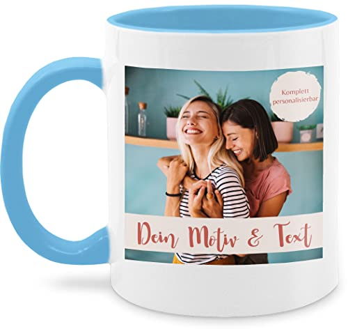 Tasse Tassen 325ml - eigenem - Eigenes Foto I Eigenes Bild - 325 ml - Hellblau - tassenbild fototasse selbst drucken photo kaffeetasse fotobecher customized mug selber gestalten custom häferl