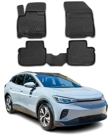 OMAC Gummimatten Fußmatten kompatibel mit VW ID.4 2021-2026 TPE Automatten Schwarz 3X