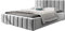 mb-moebel Polsterbett Bett mit Kopfstütze, Rahmenbettgestell, Bettkasten und Lattenrost Doppelbett Gepolsterter Kopfteil Samststoff Stauraumbett Bett 01-160x200 - Silver (Trinity 32)