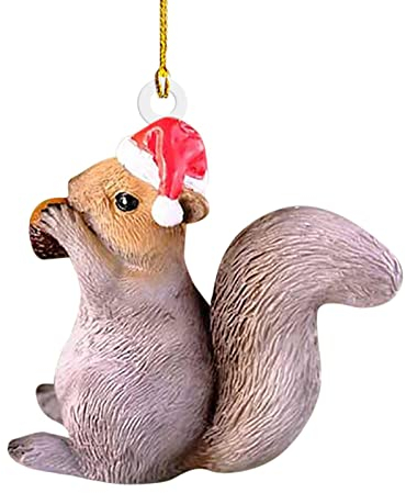 2D-Acryl-Weihnachtsschmuck-Anhänger - Niedlicher und lustiger Eichhörnchen-Kaninchen-Elch-Vogel-Anhänger,Niedliche Ferienhaus-Party-Dekoration Joberio