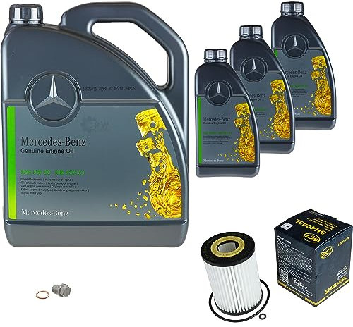 Inspektionspaket Wartungspaket Filterset mit 8 L Motoröl MB 229.52 5W-30, Ölfilter, Verschlussschraube