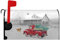 Dacawin Weihnachten Rot LKW Dekoration Briefkasten Abdeckung mit Magnetstreifen Weihnachtsbaum Niedliche Hund Briefkasten Abdeckungen Magnetische Wraps Winter Schnee Brief Briefkasten Abdeckung Dekor