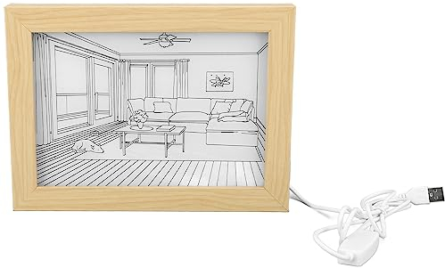 Hyuduo Lichtmalerei, Innovativer Japanischer Anime-Stil, 3 Modi, Simuliertes Sonnenlicht, LED-beleuchteter Bilderrahmen (S)