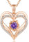 CDE Kette Damen Rosegold Herz Halskette Sterling Silber 925 Geburtsstein Halsketten für Frauen mit Anhänger Schmuck Valentinstag Geschenke für Sie Muttertag Geburtstag Weihnachten für Frauen Mama