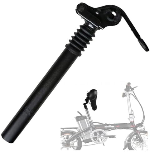 Fahrrad Sattelstütze ,27.2/25,4/31,8/28,6 Mm Federsattelstütze E-Bike-Sattelstützen Stoßdämpfer Fahrrad-Sattelstütze Mit Klappbarer Aluminiumlegierung Für E-Bike-Faltrad ( Color : Black27.2*300mm )