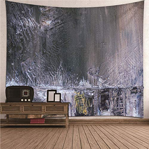 CEVAN Wandbehang Modern Wanddekoration Dachschräge Eisskulptur Wandteppich Modern Art Tapisserie Yoga Kunst Dekorationen Decke Wandbehang Stoff Grau Transparent 300x250cm