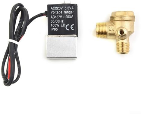 Solenoid Valve, Air Compressor Accessories Small Air Pump Solenoid Valve, Silent and Oil-Free Machine Check Valve DC12V(A)