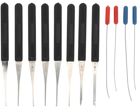 Kit D'Extracteur de clé Cassée, 12 Pièces Extracteur de Robinet cassé de 0,2 à 0,4 Mm, Kit D'outils D'extraction de clé Cassée pour L'entretien des Réparations