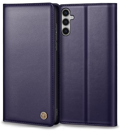 Handyhülle für Samsung Galaxy S24 Hülle Mit Schutzfolie, Premium Lederhülle Schutzhülle Tasche für Samsung S24 Hülle Wallet Kartenfach Standfunktion Klappbar Flip Case für Galaxy S24 Hülle, Blau