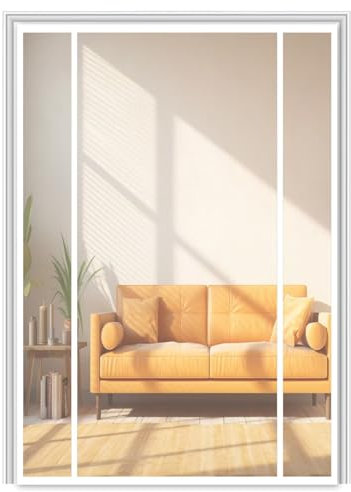 Fliegengitter Insektenschutz, 270x200cm Fenster Rollo Insektenschutzrollo Ohne Bohren Kinderleichte Klebemontage, Weiß