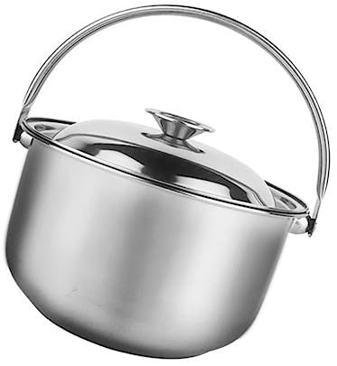ANSNOW Stainless Steel Cooking Pot Cooking Utensil Pan Heavy Duty Stockpot round Pasta Pot Large Stock Soup Cooking Pot Stainless Steel Steamer Stainless Steel Basin Gas Salad Burner/Silver/19.5*19.