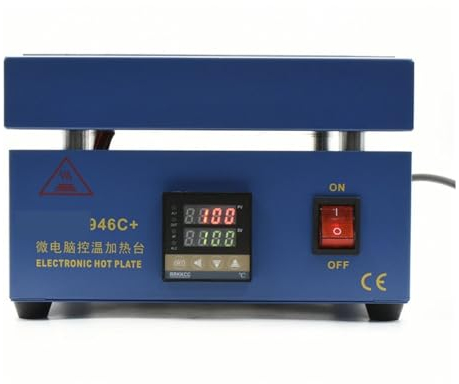 Table chauffante électronique Station de préchauffa numérique 850W 946C + plaque chauffante électronique, 200x200mm for PCB SMD, lampe à LED, dessouda Plaque chauffante pour soudeur