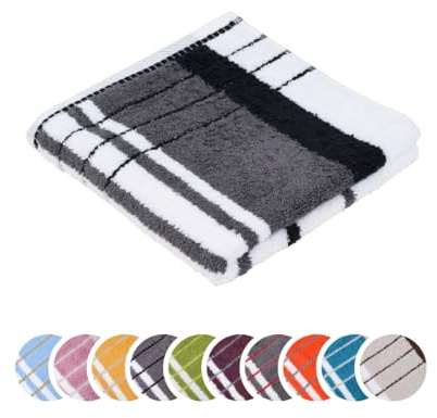 liebling Handtuch, 100% Baumwolle, Serie Potsdam, 50 x 100 cm, 60 Grad waschbar, trocknergeeignet, Farbe: anthrazit & schwarz