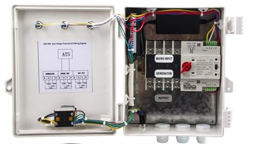 Motor diésel de gasolina de 10KW, 220v, 380v, caja de Control ATS, generador, Doble potencia, de Panel de Control de Interruptor de Transferencia Automática(Diesel 220V 2P ATS)