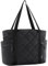 bagsmart Damen Handtasche Tote Bag Daunentasche, 24L Große Einkaufstasche mit Reißverschluss, Mehrere Fächer für Arbeit, Reisen und Fitness, Schwarz
