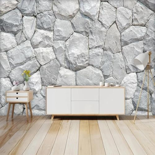 MIXUEXUNLU Retro 3D Nachahmung großer Stein Ziegel Stein Tapete Schlafzimmer Wohnzimmer Wandbild Relief Wandbild