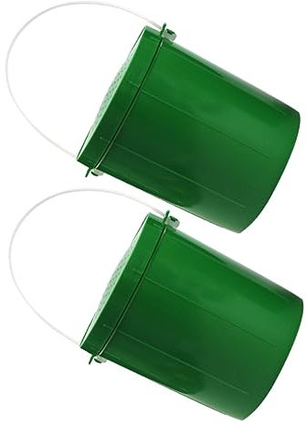 BIUDECO 2 Stück Leichte Tragbare Ködereimer aus PVC mit Atmungsaktivem Lüftungsdesign und Deckel für Regenwürmer und Angeln im Freien