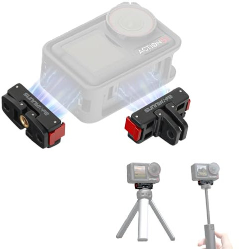 LHPHEIX OSMO Action 5 Pro/4/3/2 Quick Release Mount Adapter,Dual Interface Foldable Magnetic Mount for DJI Osmo Action 5 Pro,4,3,2 Accessories for Mini Tripod, Car Mount, Neck Mount, etc.
