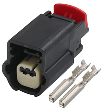 1/5/10/20/50/Sets 2 Pin Automobile Male Female Plug dark Connector Socket Compatible With Vol~o Front Bumper Radar Probe With Terminal(2p female,20 sets)