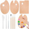 VEPEPE 10 Piezas Paleta Pintura Acrilica de Madera Kit, 3 Moldes Madera Paleta Pintura 30 x 20 cm con Espátula de Plástico, WoodyOvalada para Bricolaje Acuarela