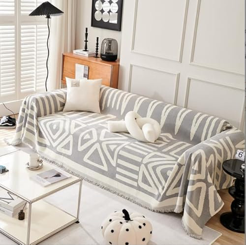 Donubiiu Serenosole CouchArmor | Hält Dein Sofa makellos, kratzfrei und wie neu, Sofa Überwurfdecke 1/2/3/4 Sitzer, Luxuriösen Chenille AB Seiten Ganzjährig Nutzbar Sofabezug (Grau,180 x 340 cm)