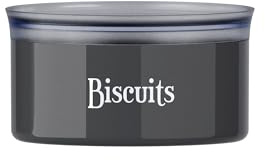 Guzzini - Barattolo ovale salvafreschezza con scritta 'Biscuits' (Carbone)