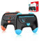 Auarte Empuñaduras de mando para Joy-Con compatibles con Nintendo Switch 2, paquete de 2 accesorios de mango cómodos y resistentes al desgaste, soporte para Switch 2 Joy-Cons 2025 (negro, naranja y