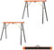 COSTWAY Folding Saw Horse Twin Pack, Heavy Duty Workbench with Non-Slip Top & Hinge Brace, Fully Assembled Metal Trestle Stands Sawhorse, Max Load 375kg