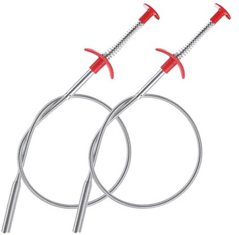 LWLWA Desatascador Fregadero, Destapador de Cañerias Color Plata, 60 cm | Desatascador Tuberias Profesional de Acero Inoxidable, con Mango, para Limpiar Desagües y Tuberías Obstruidas