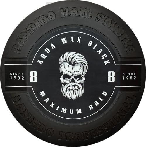 Bandido Aqua Wax Black No.8 450 ml – Haarwachs Herren Maximum Hold – Aqua Hair Wax extrem starker Halt – maskuliner Duft – Wet Look Styling Wachs wasserbasiert – Profi Barbershop Qualität