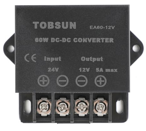WSOLDMA Convertidor de corriente CC de 24 V a 12 V 5 A 60 W, reductor de voltaje, reductor de voltaje, suministros de módulo transformador