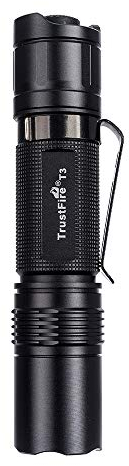 TrustFire T3 LED Torch 1000 Lumens Small Straight Flashlight Super Bright with Strobe SOS Mode for EDC Camping Hiking Dog Walking Home Outdoor