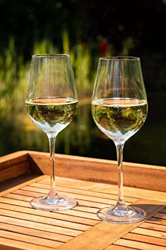 DIAMANTE Premium Crystal White Wine Glasses Pair - ‘Auris’ Collection Undecorated Crystal - Set of 2